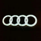 AUDI 4D Refitted LED Lamp Car Front Grill 4Ring Logo Light For A3 A4 A5 A6 A7 A8 S3 S4 S5 S6 S7 Q3 Q5 Q7 Decoration Accessories