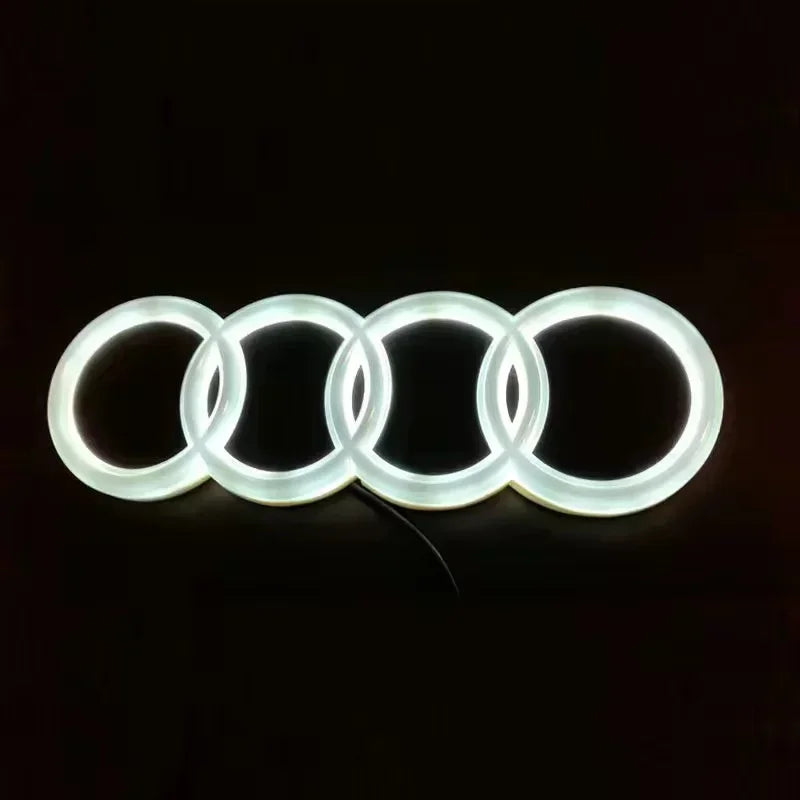 AUDI 4D Refitted LED Lamp Car Front Grill 4Ring Logo Light For A3 A4 A5 A6 A7 A8 S3 S4 S5 S6 S7 Q3 Q5 Q7 Decoration Accessories