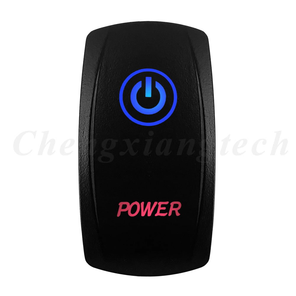 Waterproof 5 Pins SPST On/Off Rocker Switch Blue & Red Led 20A/12V 10A/24V Toggle Switch GPS for Cars,Trucks, RVs, Boats