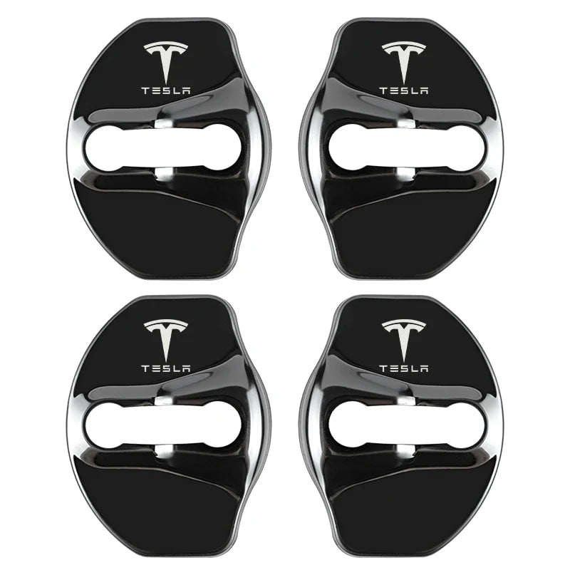 4pcs Metal Auto Door Lock Protective Cover Car Styling auto Accessaries sticker For Tesla model 3 model X Y