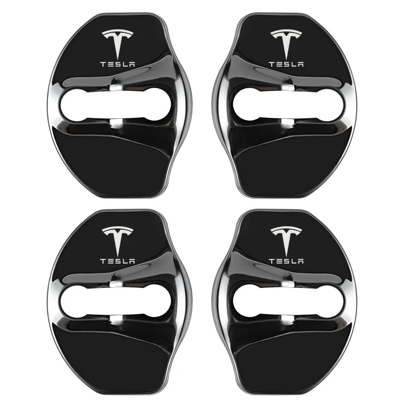 4pcs Metal Auto Door Lock Protective Cover Car Styling auto Accessaries sticker For Tesla model 3 model X Y