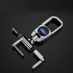 Anti-Lost Car Metal Keychain 3D Styling Badges Key Rings Accessories For Ford Escape Kuga Mondeo Ecosport Fiesta Focus 2 3 MK1