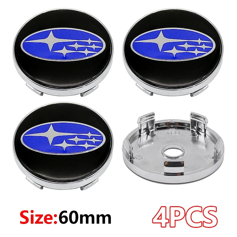 For Subaru STI XV Tribeca Forester Impreza Outback Legacy  56/60mm Car Wheel Center Badge Stickers Hub Cover Emblem Decal