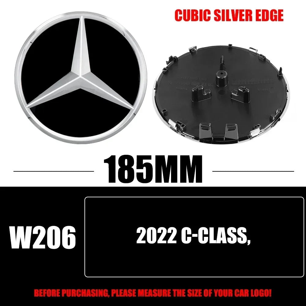3D 185MM 205MM Front Grille Star Logo Emblem Badge Auto Accessories for Mercedes-Benz Amg C/B/E Class W205 W253 W213 GLC GLE