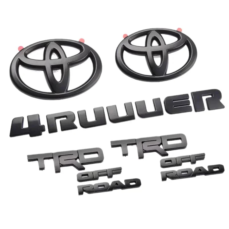 5Pcs ABS OVERLAY car logo Emblem for Toyota 4runner TRD off-road vehicle front grille luggage wing sticker modified accessories