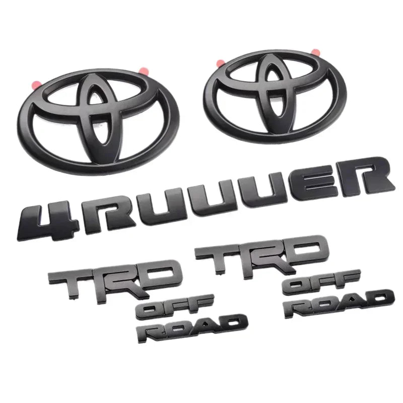 5Pcs ABS OVERLAY car logo Emblem for Toyota 4runner TRD off-road vehicle front grille luggage wing sticker modified accessories