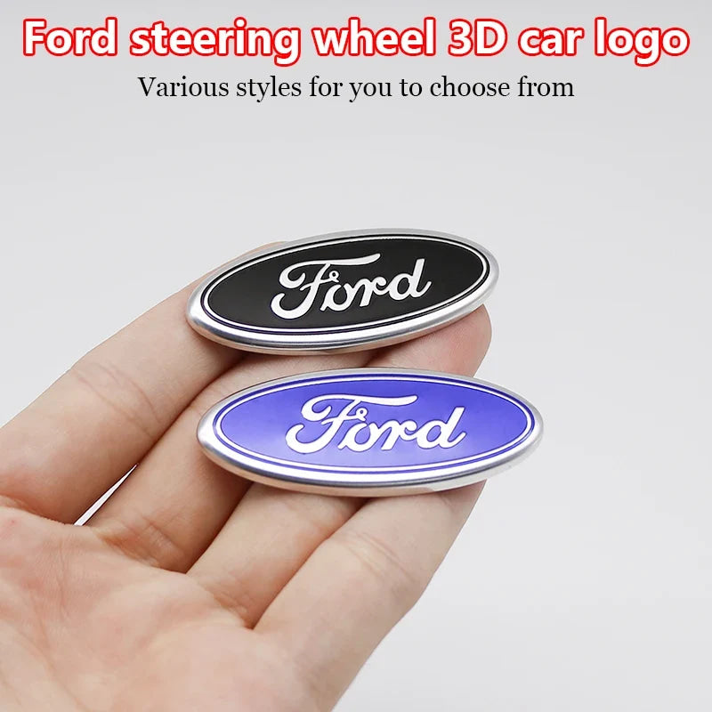 Aluminum Badge 5.8cm Car Steering Wheel Emblem Decals For Focus 2 Mk3 F150 Mondeo Fusion Ranger Escort Explorer Kuga Taurus