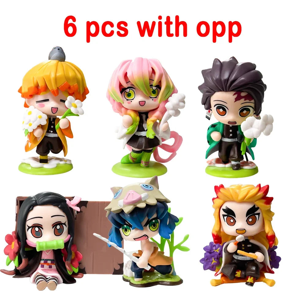 Demon Slayer Tanjiro Kamado Nezuko anime cartoon figure blind box creative personalized statue model ornament surprise gift box