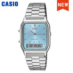 Casio Men's Watch Dual Display Screen Retro Style Personalized Dial Design Quartz Movement Water Resistant AQ-230A-