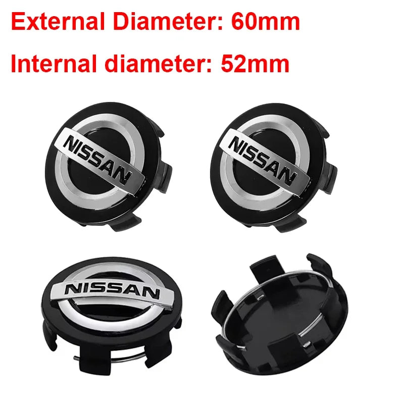 4pcs 54/60mm Car Wheel Center Emblem Hub Cover for Nissan Teana Altima Livina Micra Navara Qashqai Sylphy X-Trail Accessories