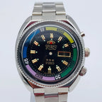 Orient Sea King Automatic Mechanical Men's Watch - Retro Red Dial, Dual Calendar, Colorful Bezel, Waterproof Luminous Timepiece