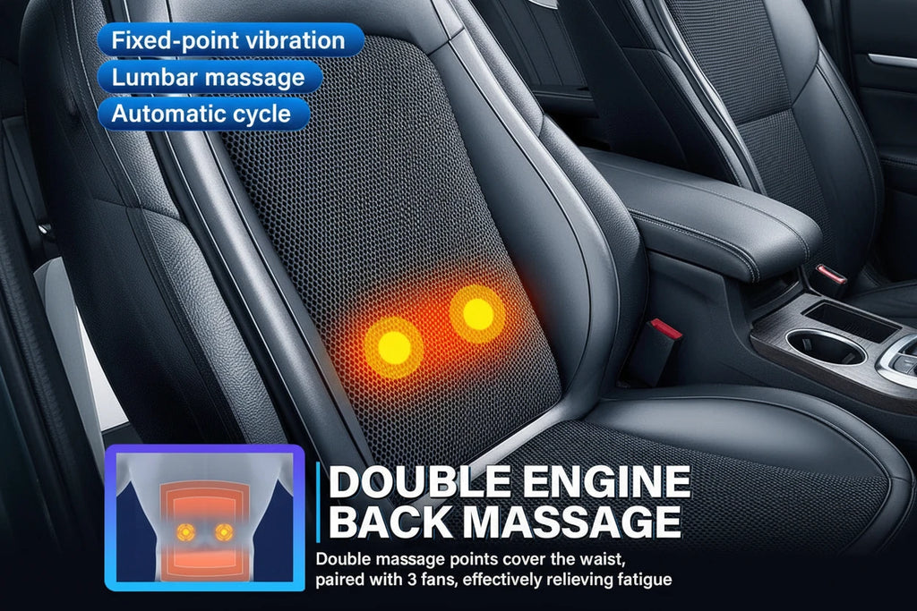 Car Seat Cooler Pad 16-Fan Car Seat Cooling Cushion with Massage 12V Ventilated Car Seat Pad Universal Anti-Slip Car Seat Cover