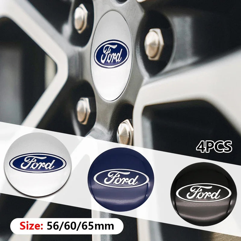 4pcs 60 56mm 65mm Car Wheel Center Hub Caps Stickers Badge For Ford Puma EV Fairlane Transit Connect Cortina Lotus Auto Upgrade