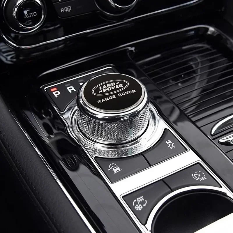 Shift Knob Decoration Metal Cover Car Console Button Sticker For Land Rover Discovery 2 3 4 Range Rover Freelander SV SVR Velar