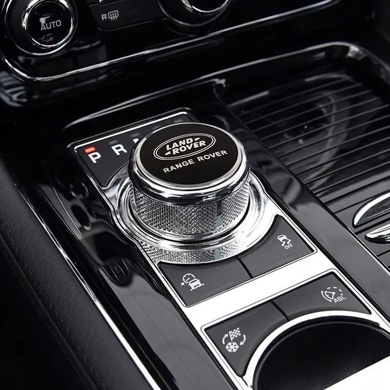 Shift Knob Decoration Metal Cover Car Console Button Sticker For Land Rover Discovery 2 3 4 Range Rover Freelander SV SVR Velar
