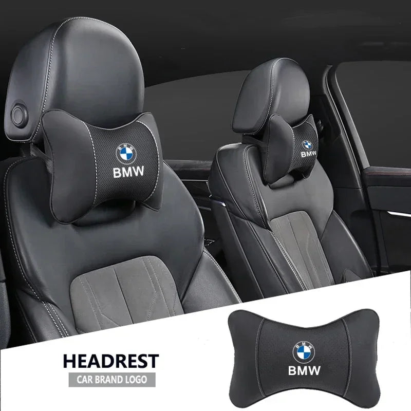 For BMW X1 X2 X3 X4 X5 X6 X7 E28 E60 E90 F20 E46 E39 E36 E92 E91 E34 E53 Key Chian Car Seat Headrest Auto Logo Neck Pillow