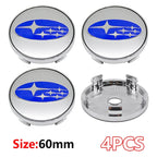 For Subaru STI XV Tribeca Forester Impreza Outback Legacy  56/60mm Car Wheel Center Badge Stickers Hub Cover Emblem Decal