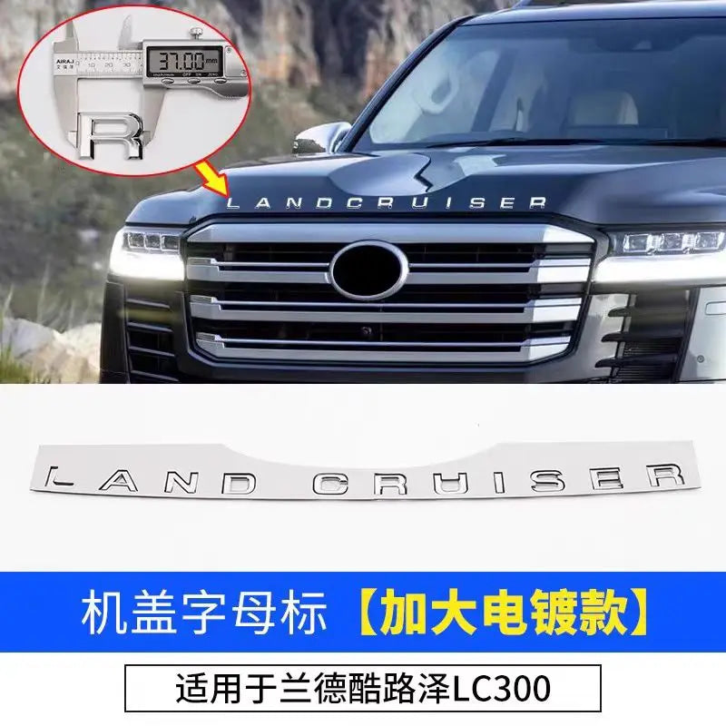 Hood Letter Badge Trunk Rear Letter Emblem Door Side Badges Suitable for Toyota Land Cruiser LC300