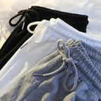 Mini pantalones cortos informales, pantalones cortos de pierna ancha holgados simples de verano para mujer, novedad