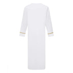 Men s Traditional Moroccan Kaftan Robe with Intricate Gold Embroidery Long Sleeves and Loose Fit for Ethnic Style Costume