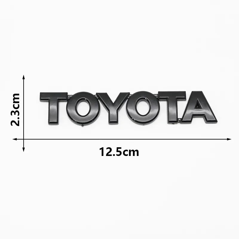 3D ABS Glossy Black Silver Letters Trunk Emblem Stickers Car Accessories Modified For Toyota camry chr corolla rav4 Car Sticker