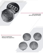 4pcs 60/61/68/69mm Car Wheel Center Hub Cap Rim Cover Car Goods For Audi B7 B5 B6 B8 B9 8P A3 A4 A5 A6 A7 A8 Q3 Q5 Q7 Q8 A1 8V