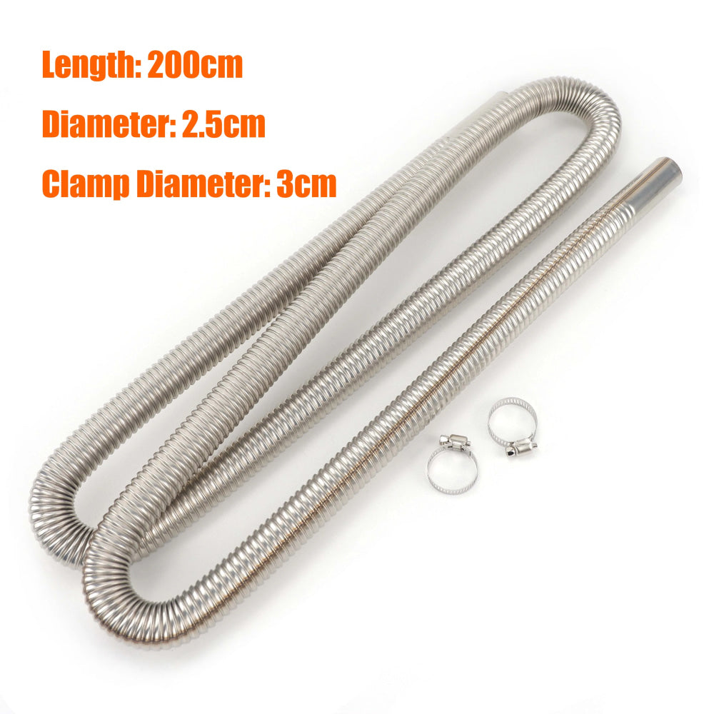 60cm 100cm 120cm 150cm 200cm 250cm 300cm Air Diesel Parking Heater Stainless Steel Exhaust Pipe Tube Gas Vent Hose Car Truck VAN