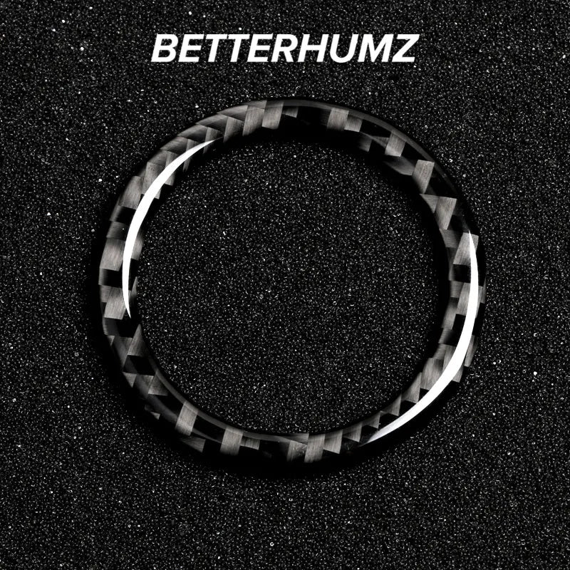 BETTERHUMZ Carbon Fiber For Mercedes Benz W204 W205 W212 C E Class Car Engine Start Stop Button Trim Ring Sticker Accessories