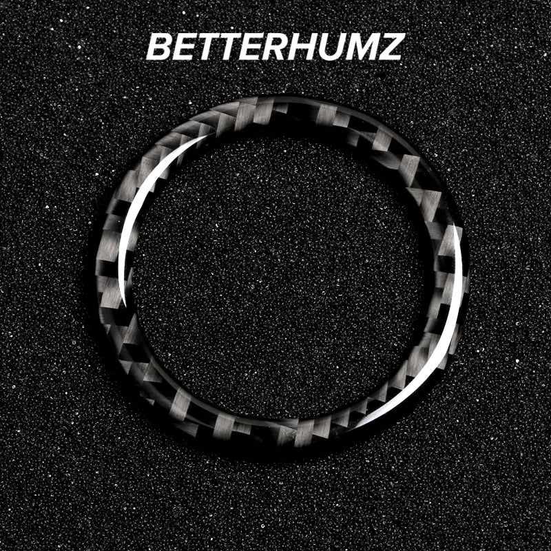 BETTERHUMZ Carbon Fiber For Mercedes Benz W204 W205 W212 C E Class Car Engine Start Stop Button Trim Ring Sticker Accessories