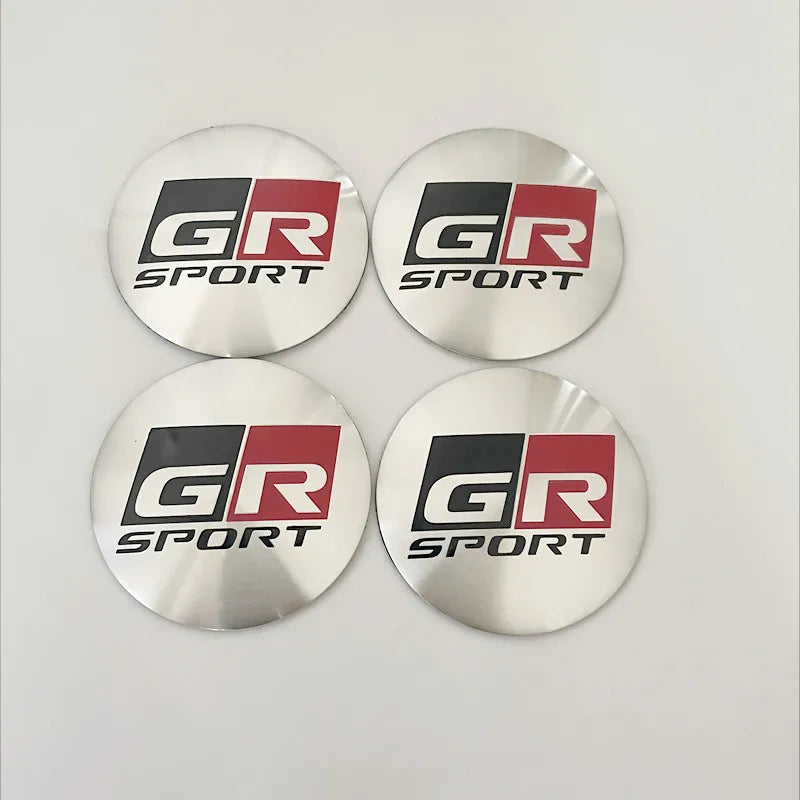 4Pcs 56mm GR Sport Logo Car Wheel Center Hub Caps Stickers Rim Decal For Toyota Corolla 86 Supra CHR Yaris Camry Prius Rav4 Auto