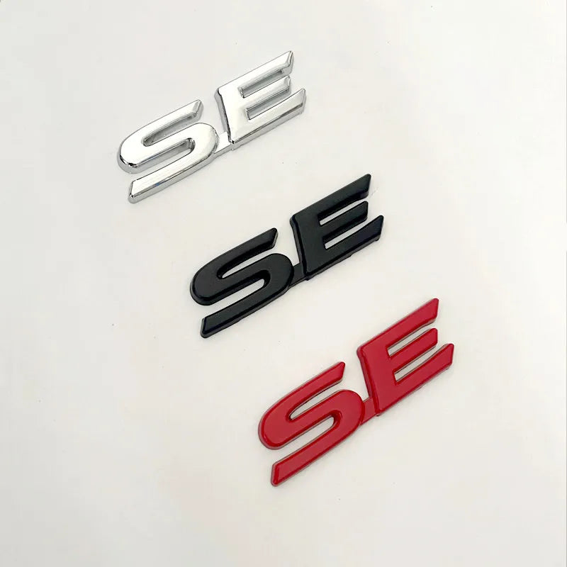 3D Metal SE XSE Logo Rear Trunk Emblem Badge Decals Sticker For Toyota Camry Sienna Highlander Corolla Car Styling Accessories