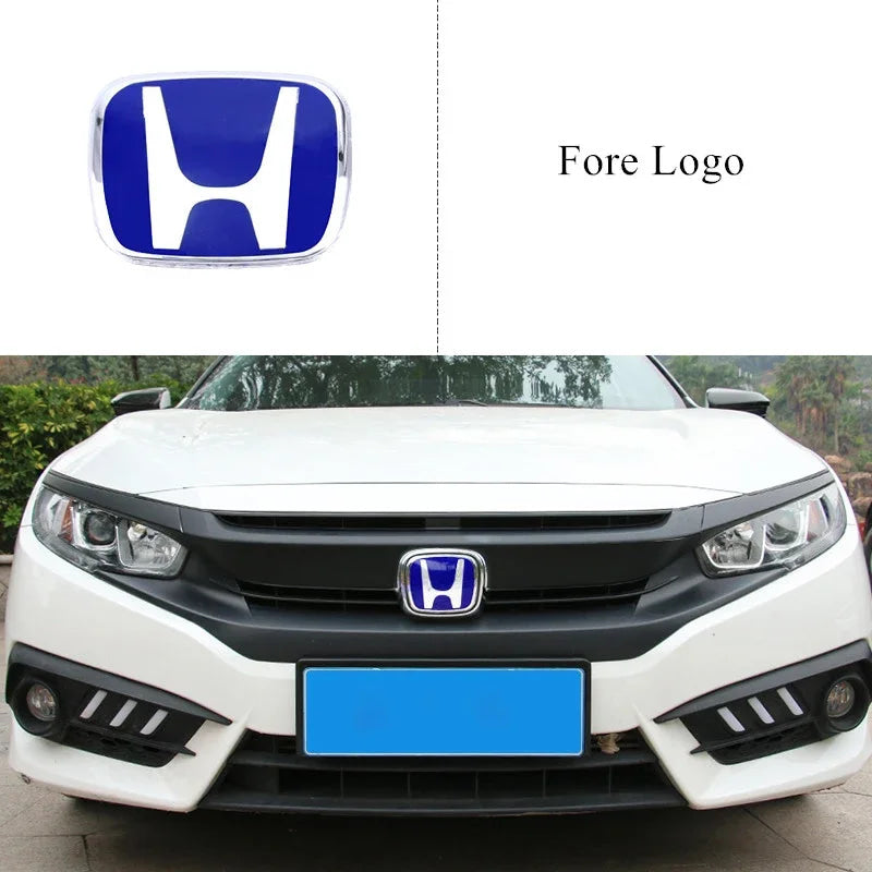 Car Logo Badge Front Grille Trunk Steering Wheel Decoration Accessories For Honda Fit GK5 HRV Vezel Accord Civic Cars Emblem