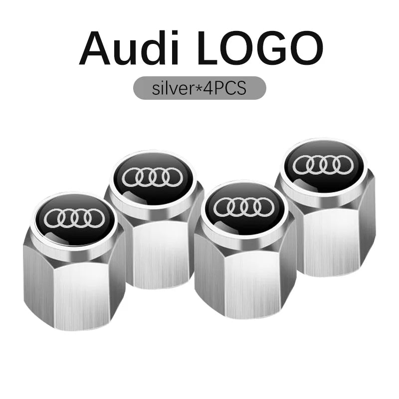 3D Metal Tire Valve Caps Car Tyre Air Stems Cover For Audi S Line A1 A3 A4 A5 A6 A7 S3 S4 S5 S6 S7 Q3 Q4 Q5 Q7 Q8 Accessories