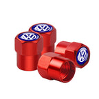 4Pcs Car Wheel Tires  Valve Caps Auto Exterior Accessories For Volkswagen GTI Golf Polo Passat RLine Magotan Jetta Bora Beetle R
