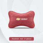 Nappa Leather Car Headrest Neck Pillow Waist Cushioning For Chevrolet Spark Captiva Cruze Malibu Equinox Trax Camaro Blazer