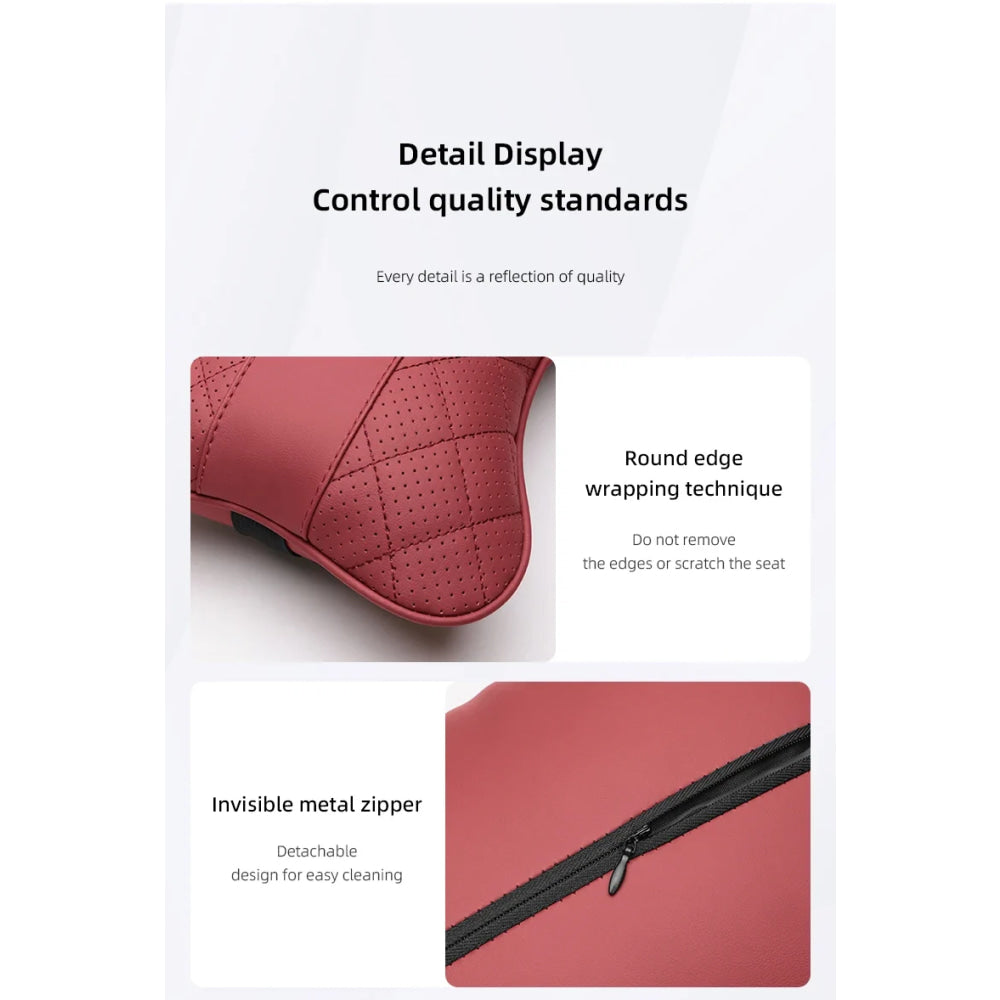 Nappa Leather Car Headrest Neck Pillow Waist Cushioning For Chevrolet Spark Captiva Cruze Malibu Equinox Trax Camaro Blazer