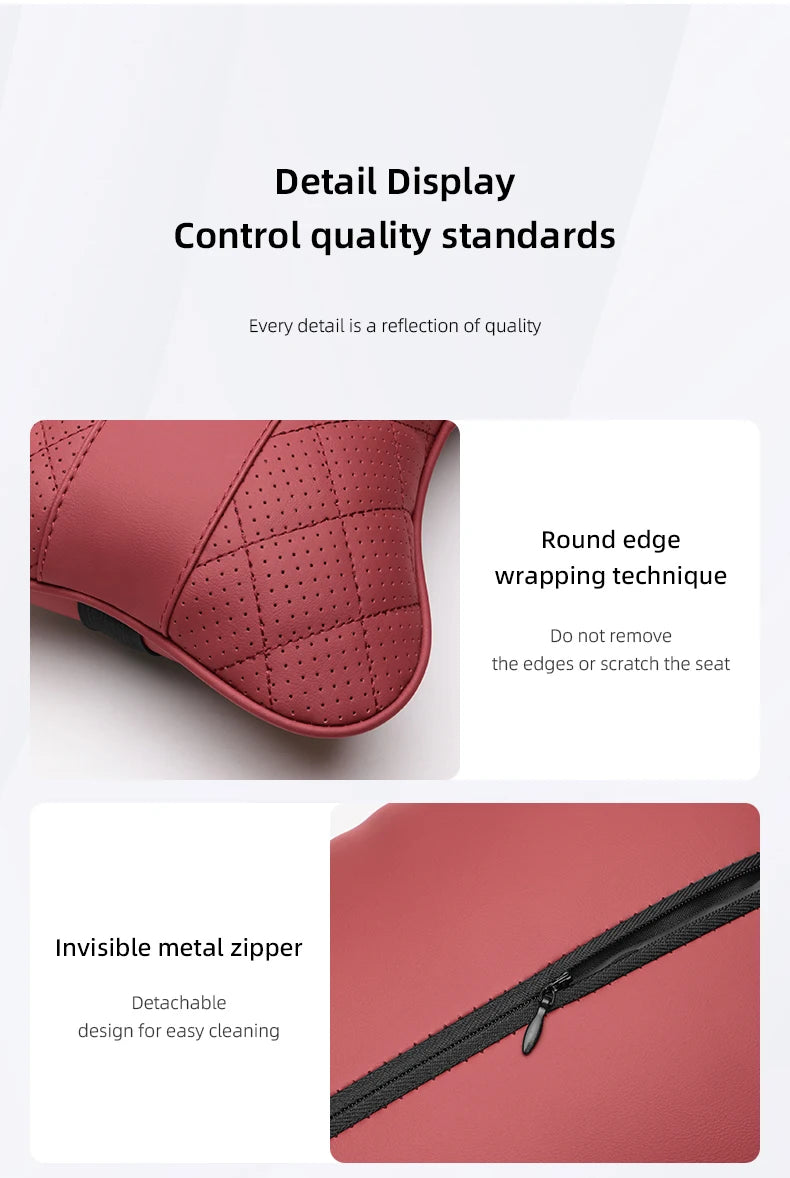 Nappa Leather Car Headrest Neck Pillow Waist Cushioning For Chevrolet Spark Captiva Cruze Malibu Equinox Trax Camaro Blazer