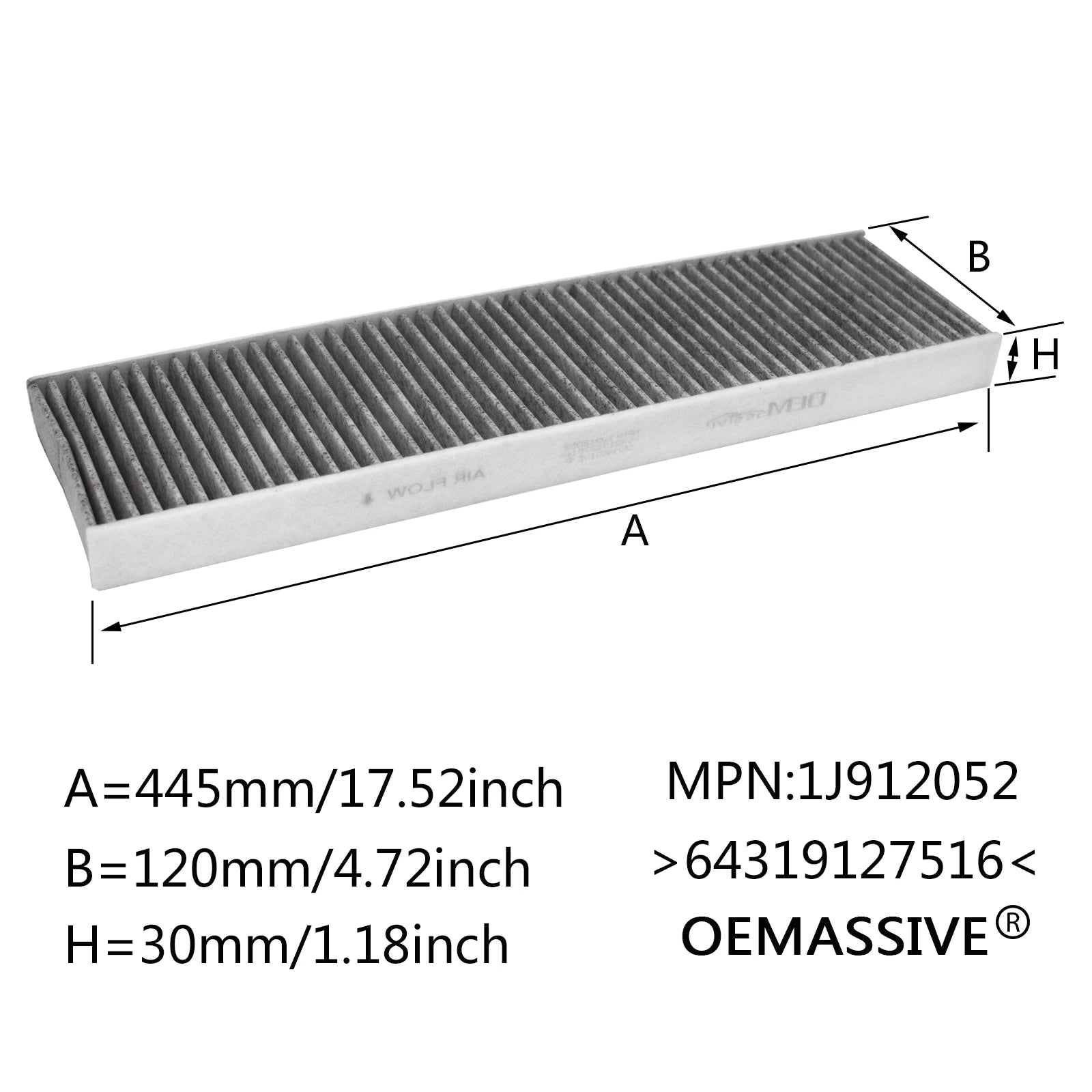 For MINI Cooper R56 Clubman Clubvan R55 Convertible R57 Coupe R58 Roadster R59 Pollen Cabin Air Conditioning Filter 64319127516