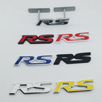 3D Metal Logo RS Emblem Letters Car Front Grille Badge Rear Trunk Sticker For Honda Civic City Fit Shuttle Jazz Car Acceessories