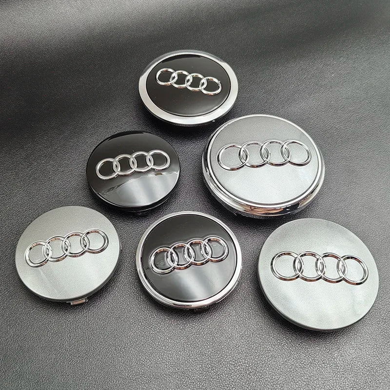 4Pcs Cap Hub Covers Badge Car Styling Wheel Center for Audi A1 A3 A4 A5 A6 A7 A8 Q1 Q2  Q3 Q5 Q7 S1 S3 S4 S6 Accessories