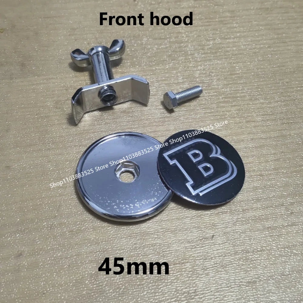 Metal 45/60mm Car Front Emblem Badge Modified Bonnet Hood Rear Trunk B Logo for BRABUS W220 C E S W203 W204 W205 W254 W210 W211