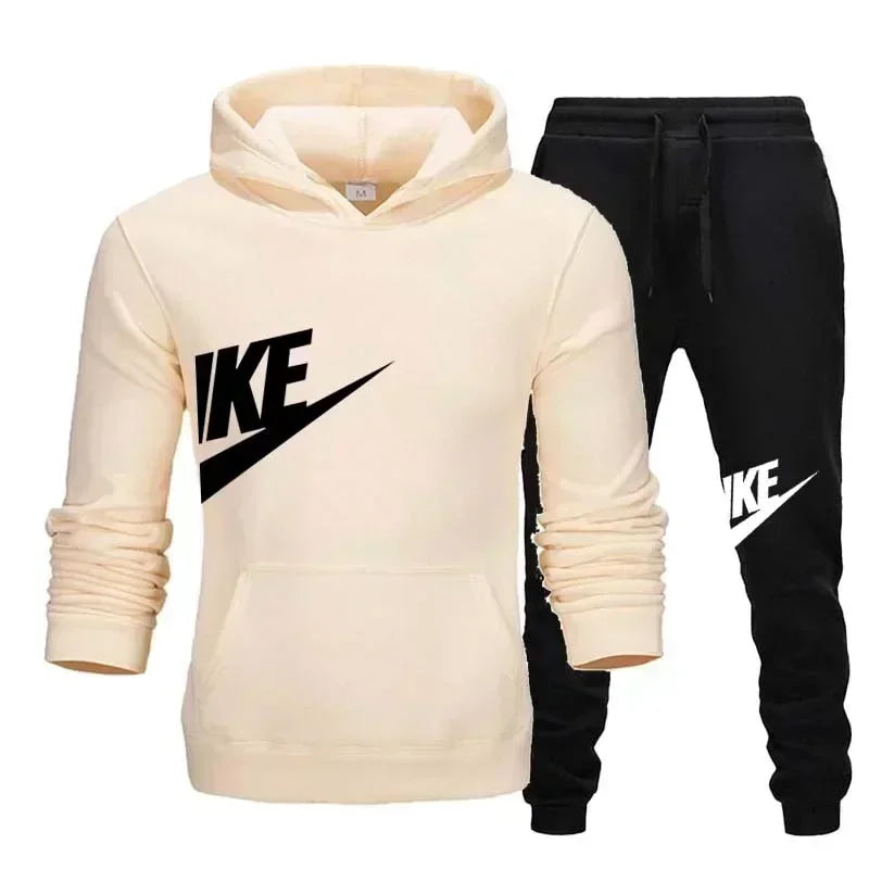 Men's casual sports suit, fashion new men's and women's sports hoodie + pants 2 sets, autumn and winter warm sportswear suit