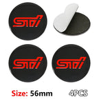 For Subaru STI Forester Impreza Legacy Outback XV BRZ WRX Tribeca ABS 4pcs Car Wheel Stickers 56mm Auto Center Hub Cap Decal