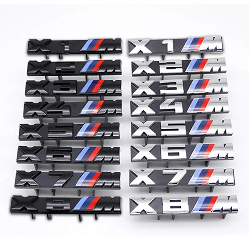 Car Front Grille Badge Logo Sticker M Series Number Sticker ABS Logo Suitable for BMW X2M X3M4 X5M X6M 7 F48 G01 E84 F10 F30 G11