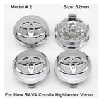 4Pcs 57/62mm Car Wheel Center Hub Cap Rim Cover For Toyota Corolla RAV4 LEVIN Yaris C-HR Camry Prado Prius Car Auto Accessories