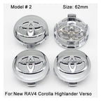 4Pcs 57/62mm Car Wheel Center Hub Cap Rim Cover For Toyota Corolla RAV4 LEVIN Yaris C-HR Camry Prado Prius Car Auto Accessories