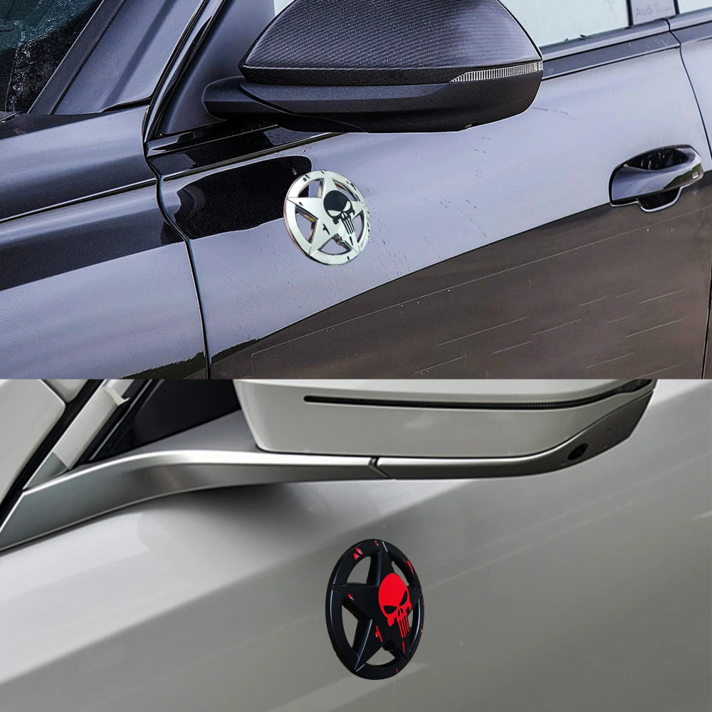 Metal 3D Skull Car Stickers Applicable to the Trunk, Car Doors, Bumpers, Rear Windshield and Fenders of Automobiles