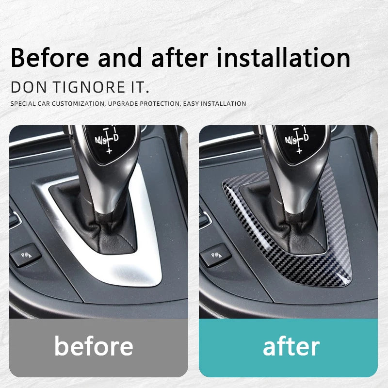 Carbon Fiber Style ABS Center Console Shifter Base Plate, For BMW F21 F20 F22 F23 F30 F31 F32 F34 F33 F35 F36