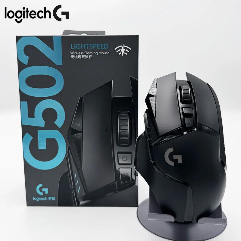Ratón para Juegos Logitech G502, Cómodo, Ergonómico, Inalámbrico, Alta Sensibilidad, Antideslizante, Apto para Uso Prolongado en Esports