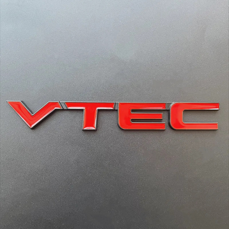 3D Metal Logo VTEC Emblem Letters Car Fender Badge Trunk Decal For Honda Civic Accord CB400 Odyssey CRV VTEC Sticker Accessories